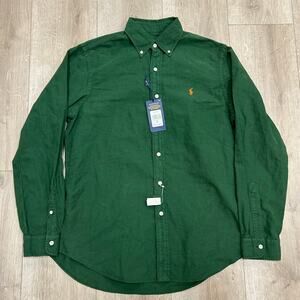 Polo Ralph Lauren Garment-Dyed Oxford Green Button Up Shirt size Medium M B11